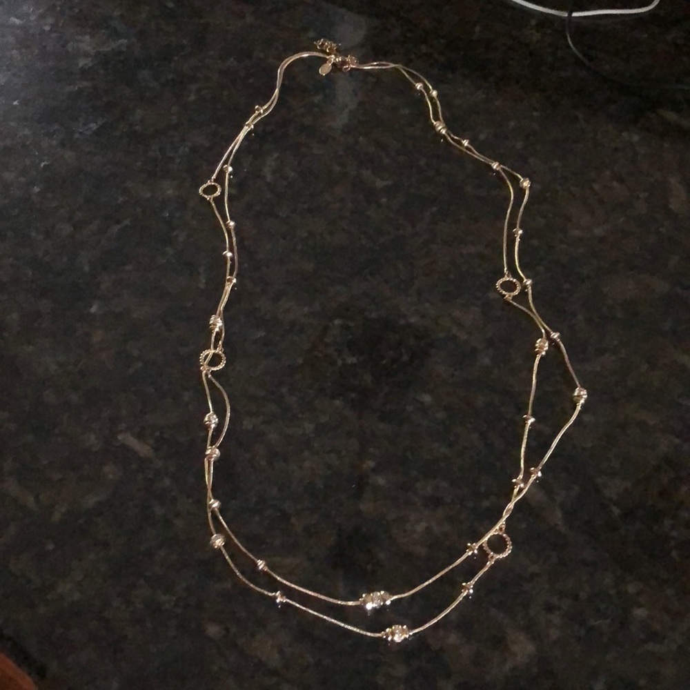 New Chicos Double Strand gold tone necklace